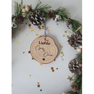 hanger van hout | liefste opa&oma | boomschijf | kersthanger | moederdag | cadeau