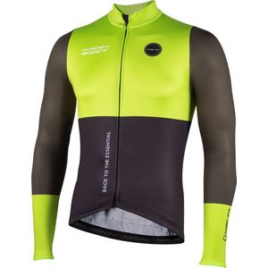 Nalini - Heren - Fietsshirt - Lange Mouwen - Wielrenshirt - Groen - Zwart - WARM FIT JERSEY - S