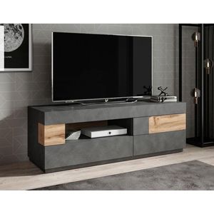 Meubella - tv-meubel sublime - grijs - eiken - 206 cm - meubels outlet | |  beslist.nl
