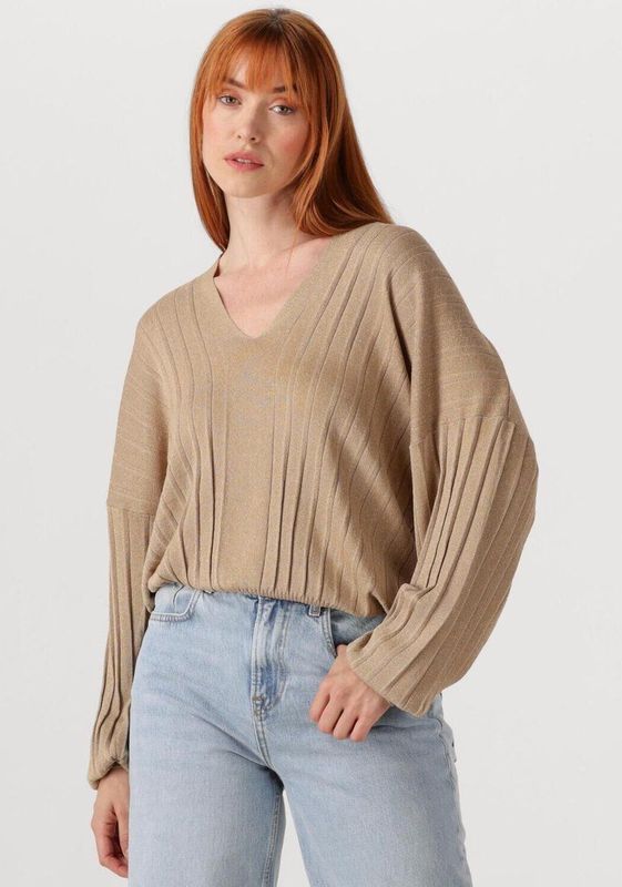 Liu Jo Ecs Maglia Chiusa M/l Truien & vesten Dames - Sweater - Hoodie - Vest- Goud - Maat M