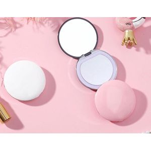 Luxe Mini Make-Up Spiegel, met Led Verlichting, Hoogwaardig Spiegelglas, 3x Vergrootspiegel, Prachtig design, USB oplaadkabel, Roze, Zwart en Wit verkrijgbaar.