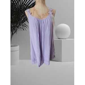 Dames top met bloembandjes lila One size 38 t/m 44