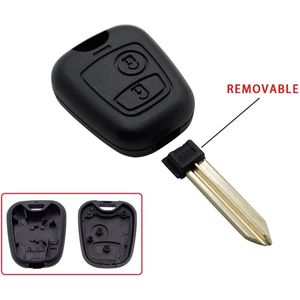 Autosleutel behuizing geschikt voor Citroën / Peugeot sleutel 2 knoppen met losse sleutelblad / Citroën Berlingo.