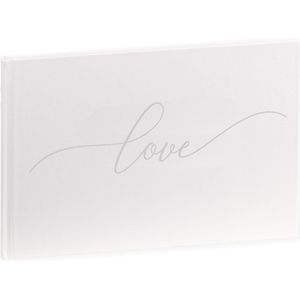 SecaDesign Gastenboek - LOVE - A4 formaat - wit / zilver - receptieboek huwelijk