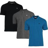 3-Pack Donnay - Polo (Noah) - Sportpolo - Heren - Black/Charcoal/Petrol (563) - maat S