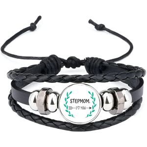 Akyol - stepmom i love you armband zwart - Mama - de liefste moeder - moeder cadeautjes - moederdag - verjaardag - geschenk - kado