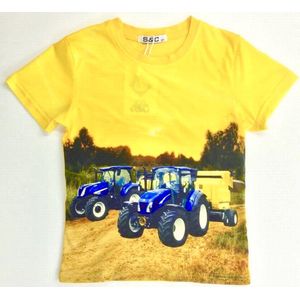 S&C Tractor T-shirt H64 - Geel - New Holland - Maat 86/92