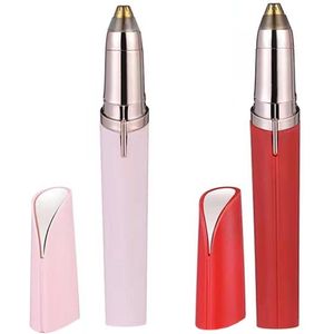 Gsedaox-Wenkbrauw Trimmer-Gezichtsontharing Dames-Pijnloos wenkbrauwscheerapparaat-voor gezicht, wenkbrauwen, lippen en neus-Roze + Rood