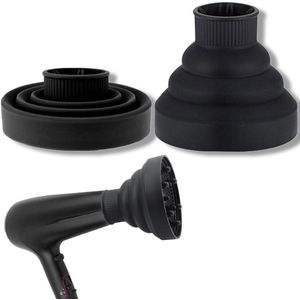 Universeel Opzetstuk voor Drogers - Uitschuifbaar Opvouwbaar Diffusermondstuk voor Krullend Haar - Grote Mondstukadapter - Stylingkap voor Zwart Haar