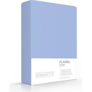 Romanette luxe flanel laken - tweepersoons (200x260 cm) - blauw