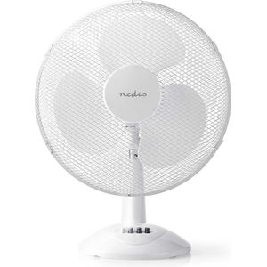 Nedis Tafelventilator - Netvoeding - Diameter: 400 mm - 45 W - Zwenkfunctie - 3 Snelheden - Wit