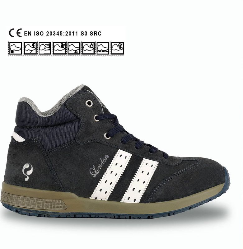 Q1905 - Londen - Werkschoenen - Donkerblauw - Leer/Suède