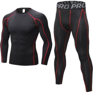 Thermisch ondergoed heren lange mouwen compressietop en lange onderbroek voor sport