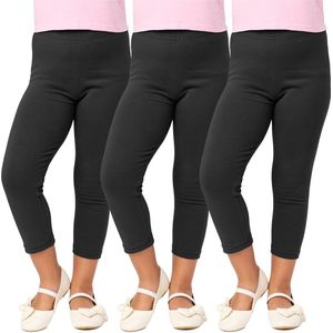 Merry Style 3 Pak Meisjes Leggings - Sport - Vrijetijdsbroek – Capri - Katoen - Zwart/Zwart/Zwart – 116 - MS-MS10-226-LE