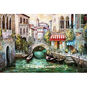 Venetiaanse Cafés | Houten Puzzel | 1000 Stukjes | 44 x 59 cm | King of Puzzle