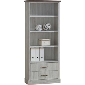 Boekenkast Emily | 75 x 38 x 185 cm | Grey Oak