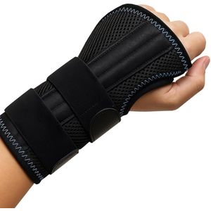 Polsspalk voor lichte carpale tunnelartritis - tendinitis - polssteun ideaal voor sport, werk en slaap - linkerhand - zwart