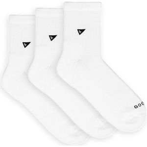 Arvin Goods unisex 3P halfhoge sokken crew solid wit