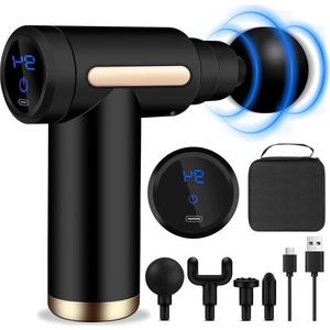 Ultra-stil mini spiermassagegeweer - 6 snelheden, 4 massagekoppen, LCD-scherm - draagbare elektrische stimulators om spierpijn te verlichten Massage gun