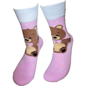 Verjaardag cadeau - BEER - Grappige sokken - Schildpadsokken - Valentijn - Leuke sokken - Vrolijke sokken - Luckyday Socks - Cadeau sokken - Socks waar je Happy van wordt - Maat 35-38