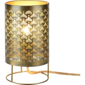 Dekoratiefs-sLamp op pootjes, metaal/jute, LED, 15x15x26cms-sA238086