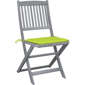 vidaXL Tuinstoelen - 4 stuks - Inklapbaar - Met Kussens Tuinstoelen - Eetkamerstoelen - Acacia Hout - Vouw Stoelen - Buitentools