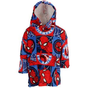 Spiderman Hoodiedeken - 7-12 Jaar - Polyester - Kinderen - Rood/Blauw