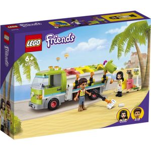 LEGO 41712 Friends Recycle vrachtwagen Set met Vuilniswagen, Afvalcontainers en Minipoppetjes, Educatief Speelgoed voor Kinderen vanaf 6 Jaar