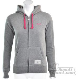 Russell Athletic - Zip Through Hoody - Russell Athletic Dames Vest - XS - Grijs/Roze