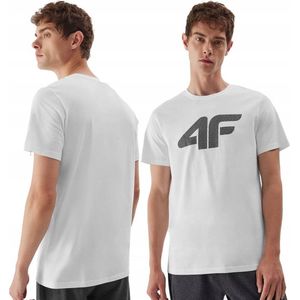 4F Heren-T-shirt AW23TTSHM0877 Wit maat XXL