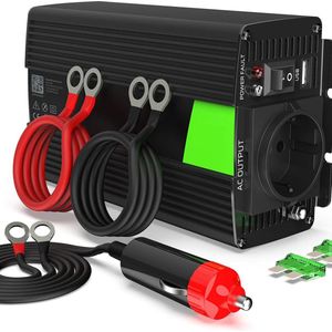 MKSS® Omvormer 12v 230v Zuivere Sinus - Spanningsomvormer - 600W - Zwart
