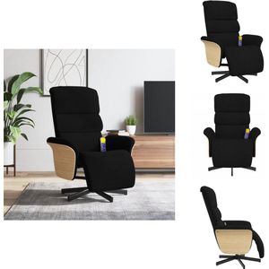 vidaXL Massagestoel - Massagestoelen - Massage Fauteuil - Fauteuil - Massagestoel verstelbaar met voetensteun stof zwart