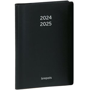 Brepols agenda 2024-2025 - STUDENT - PVC SETA - Weekoverzicht - Zwart - 9 x 16 cm