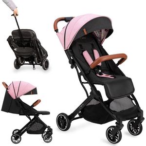 MoMi ESTELLE - Kinderwagen - Zwart/Roze