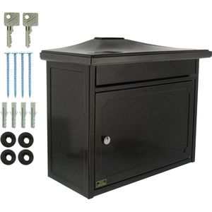 brievenbus met comfortabele diepte, A4 gleuf, verzinkt staal, EU-norm EN 13724, Kopenhagen 882 E, oud ijzer