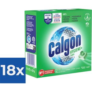 Calgon Wasmiddel tabs Hygiëne+ - anti kalk - 17 tabs - Voordeelverpakking 18 stuks