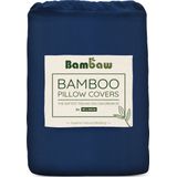 Bambaw 2x Bamboe Kussenslopen - Kussensloop 40x60 cm - Luxe Bamboe Beddengoed - Hypoallergeen Kussensloop - Blauw marine