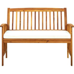 vidaXL Tuinbank met kussen 119 cm acaciahout Tuinbank - Acacia Hout - Buitendrank - Lounge Set - Terrasstoel