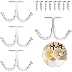Mokhouder voor Koffiekopjes - 4 Stuks - Wit - Onder de Kast