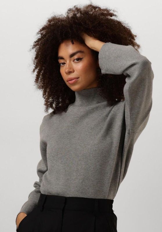 minus - Trui 'Lupi' - Grijs Gemêleerd - Knitwear - Opstaande Kraag