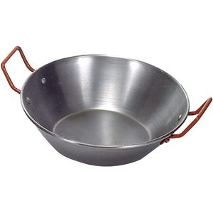 Diepe paella kom - Spaanse pan van gepolijst staal - D = 50 cm - 18 liter