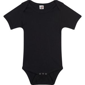 Basic rompertje zwart voor babys - katoen - 240 grams - basic zwarte baby rompers / kleding 80
