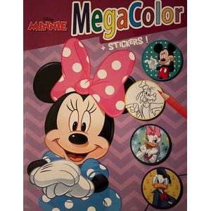 Kleurboek Disney Megacolor Minnie Mouse kleur- en stickerboek, inclusief stickers