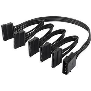 SATA Voedingskabel Splitter 4Pin naar 5x SATA 15Pin voor HDD, SSD, Optische Schijven
