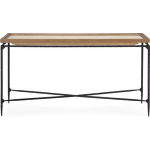 Console Thai Natura Bruin Zwart Natuurlijk Leer Hout Metaal Ijzer Dennenhout 150 x 40 x 85 cm