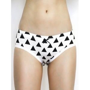 Damesslips 3-Pack - Hipsters met zwarte driehoekjes - Organisch Biokatoen - XL