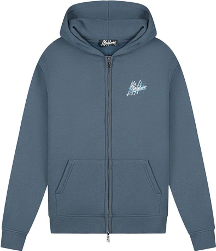 Malelions Splash Zip Hoodie - Slate/Bright Blue XS