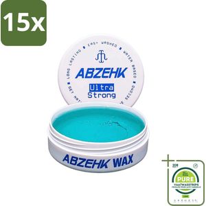 15 x Abzehk - Hair Wax - Blue Ultra Strong - Flexibele Hold & Fris Geparfumeerd - 150ml - Bulkverpakking - Haartijden - haartijden wax - haartijden flexibel - haartijden ultra strong - haartijden fris