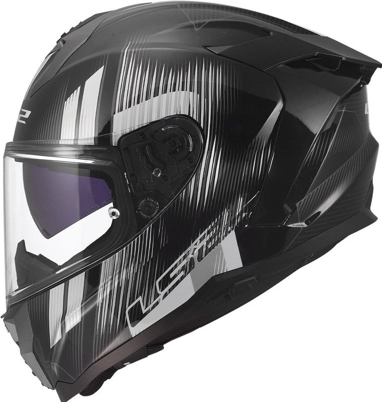 LS2 FF817 Challenger II helm Nitro glans zwart grijs XS