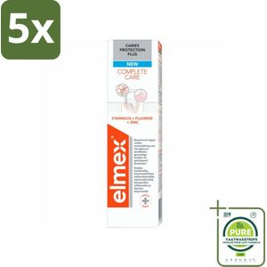 5 x Elmex - Tandpasta - Caries Protection Plus - Complete Care - 75 ml - Grootverpakking - Tandpasta - Caries Bescherming - Tandvlees - Tandglazuur - Mondverzorging